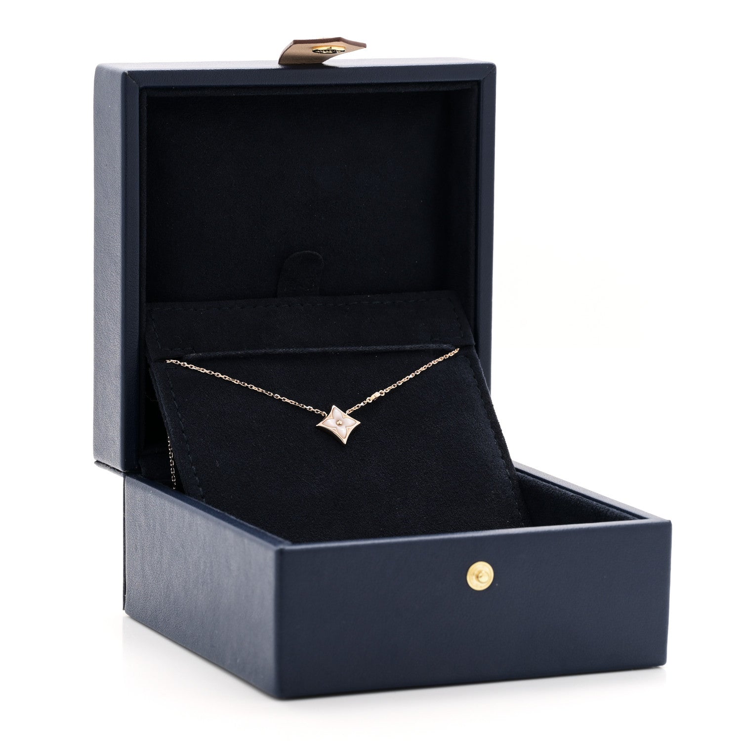Louis Vuitton 18K Pink Gold Diamond Pink Mother of Pearl Color Blossom BB Star Pendant Necklace