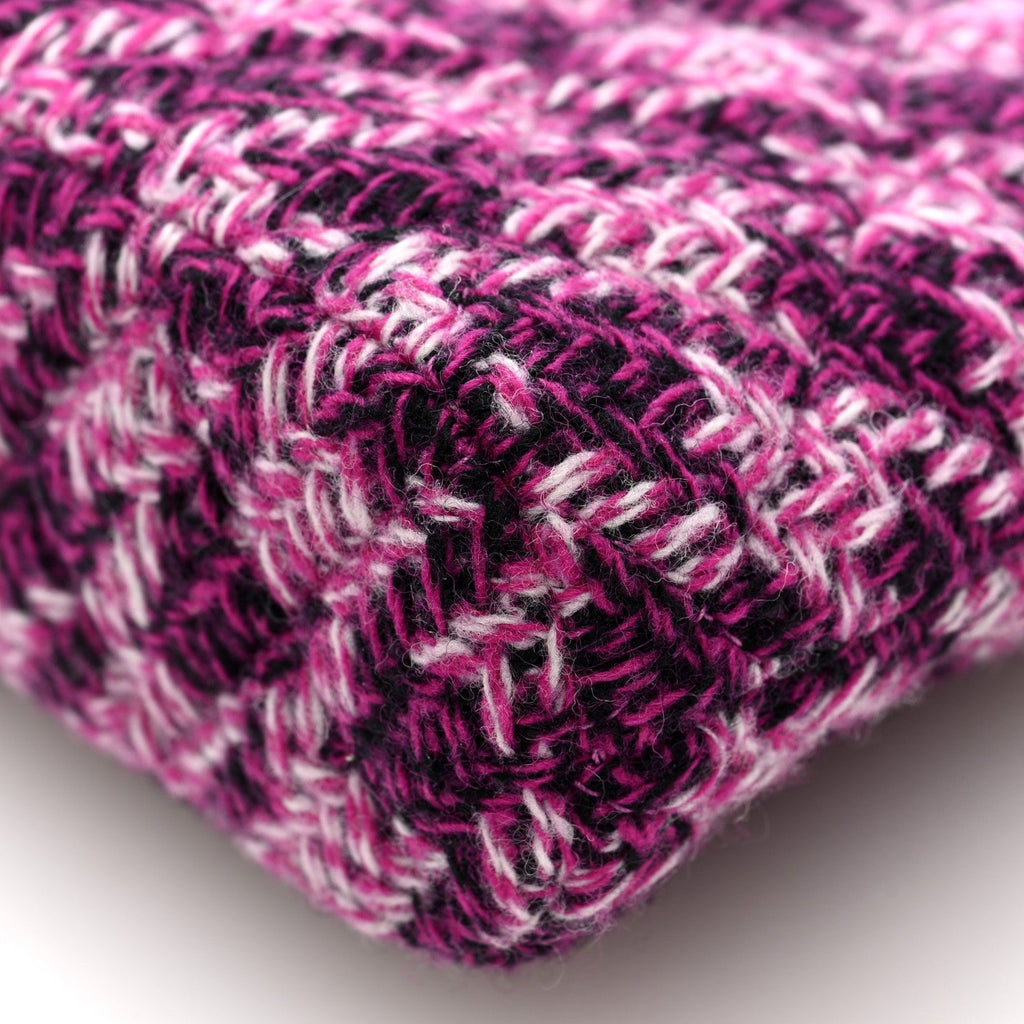 Chanel Tweed Quilted Mini Clutch With Chain Purple