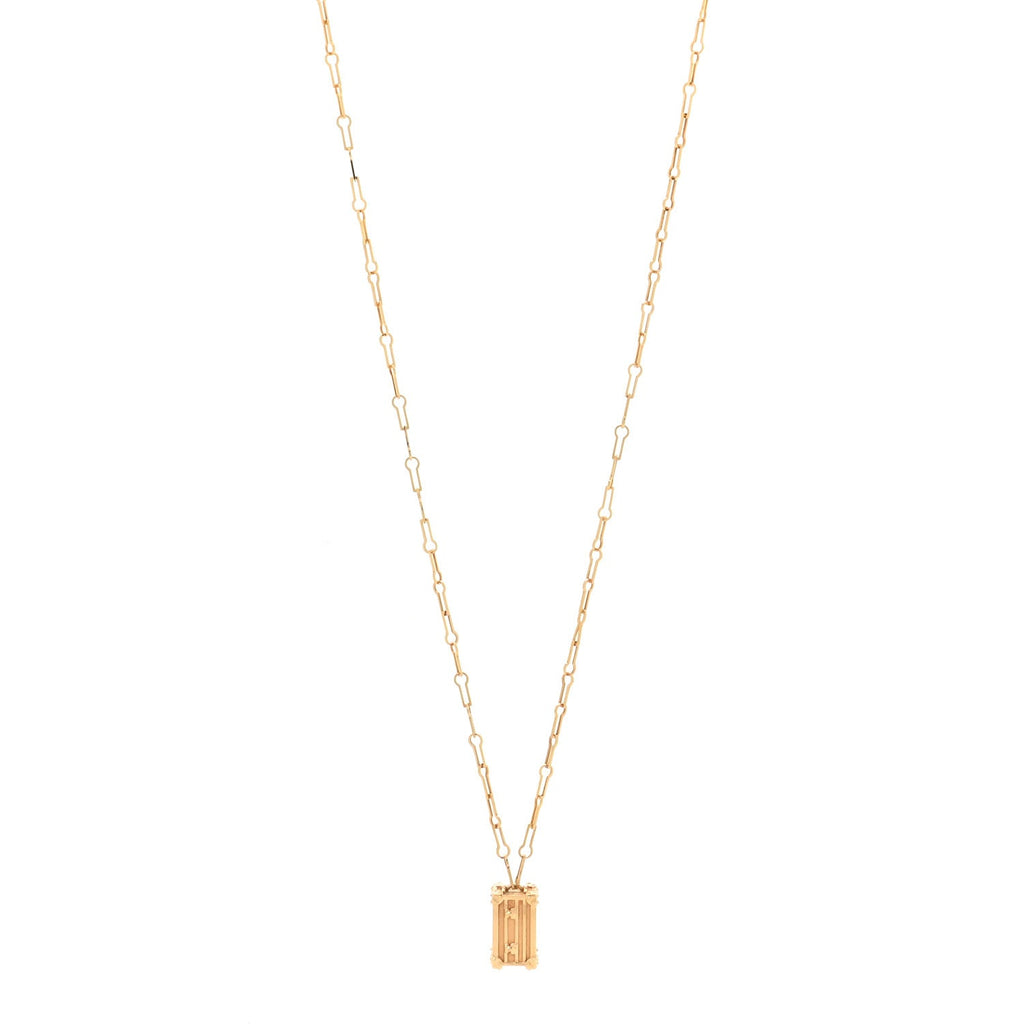 Louis Vuitton 18K Yellow Gold Petite Malle Pendant Necklace