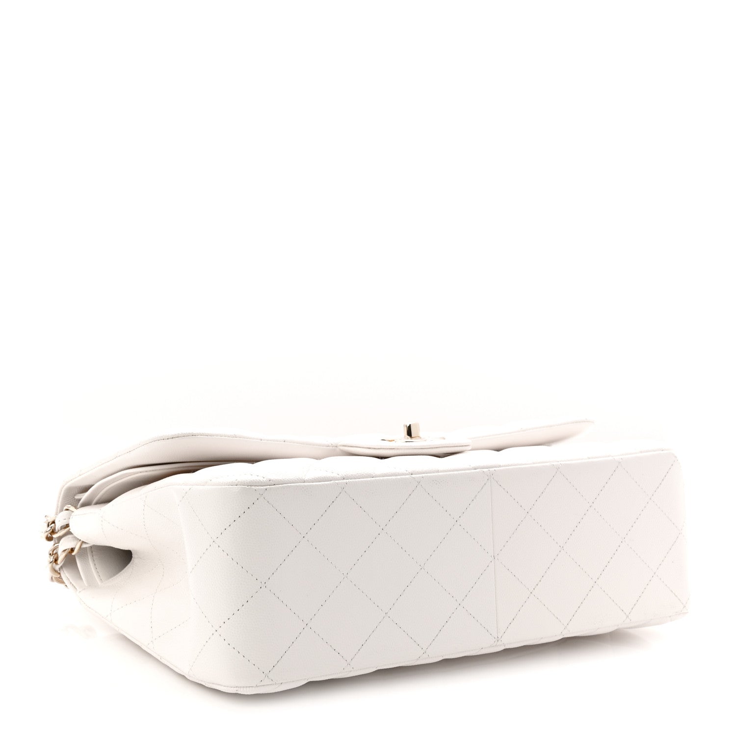 Chanel Caviar Quilted Jumbo Double Flap White
