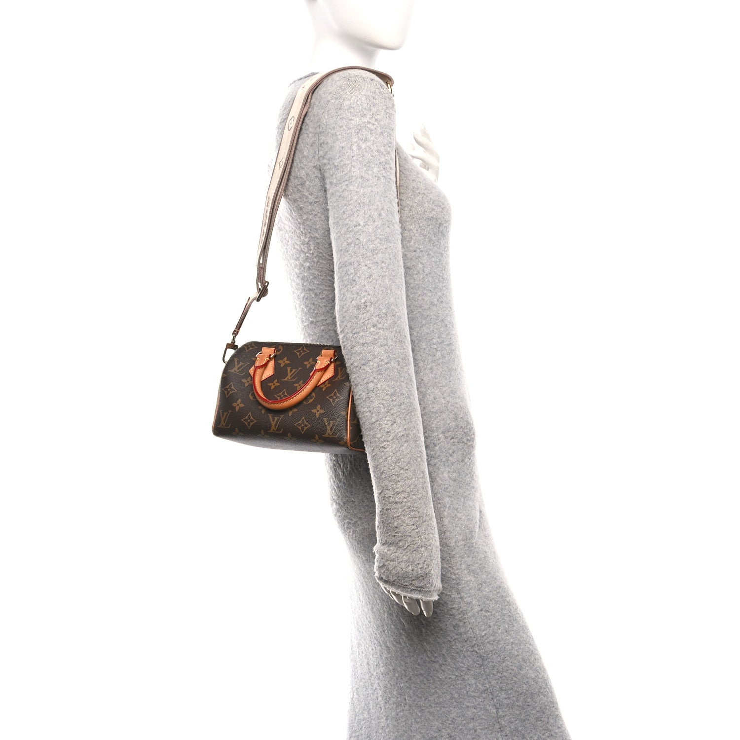 Louis Vuitton Monogram Speedy Bandouliere 20 Beige