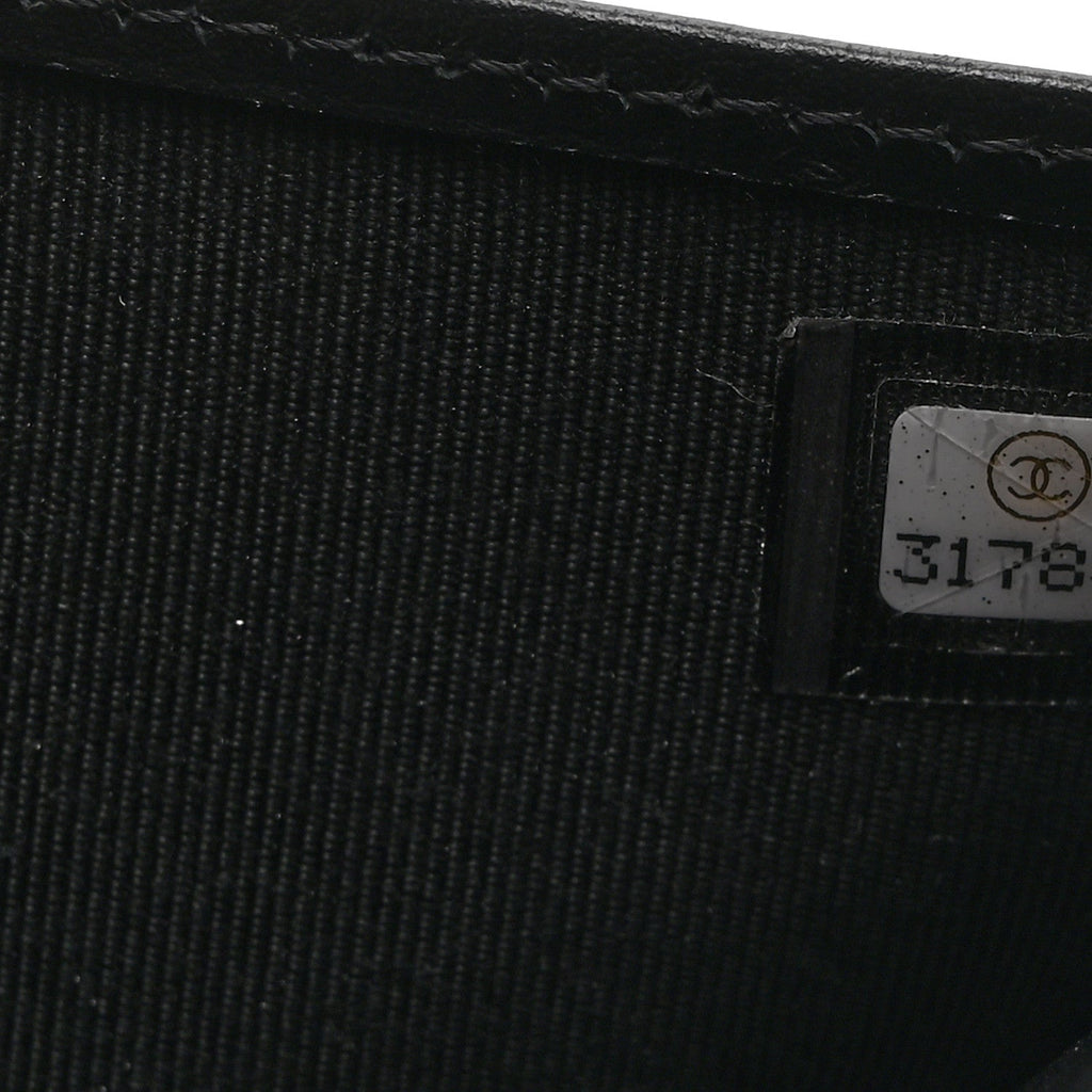 Chanel Caviar Quilted Compact Boy Wallet Black