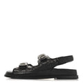 Grained Calfskin Velcro Dad Sandals 38 Black