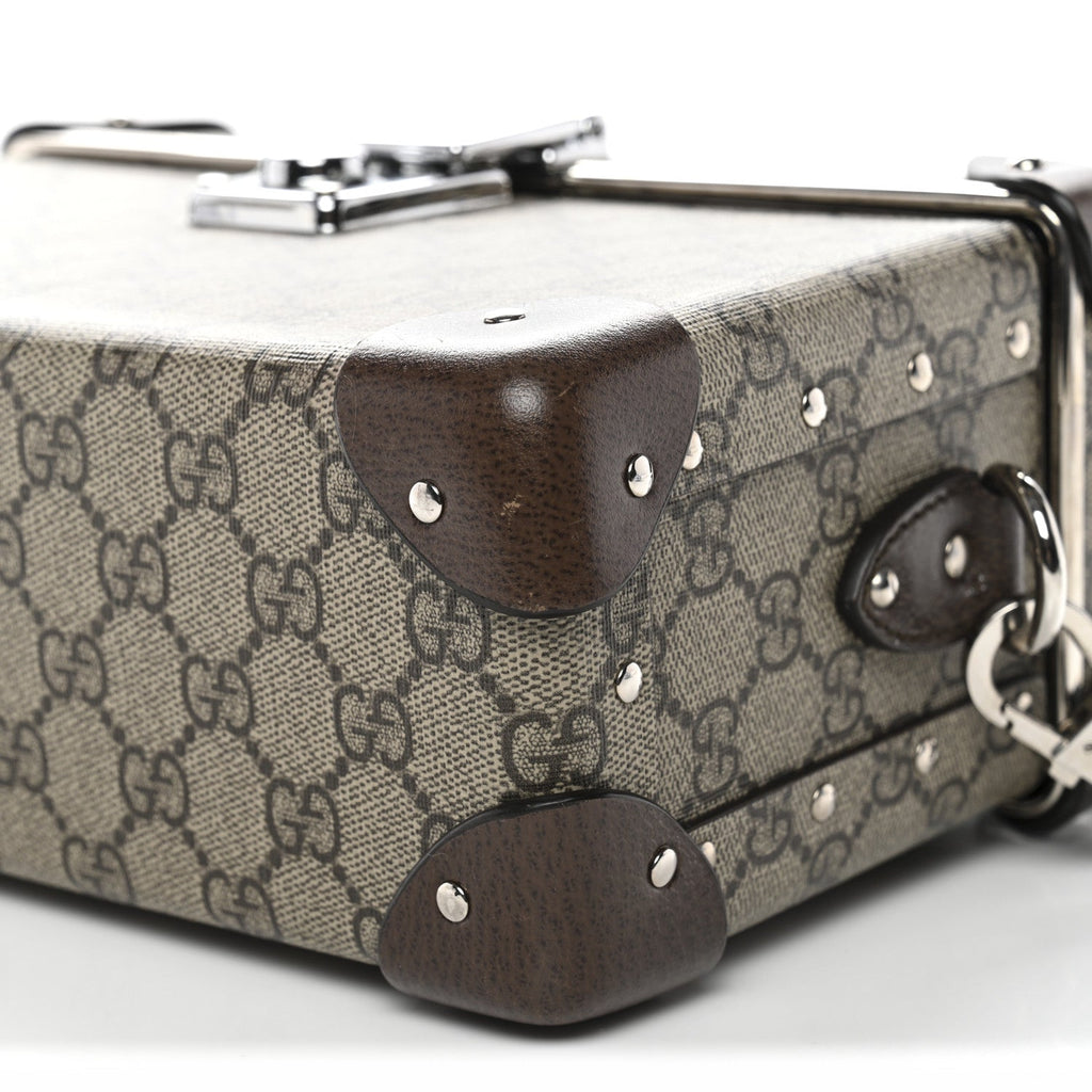 Gucci GG Supreme Monogram Globe-Trotter Beauty Case Brown