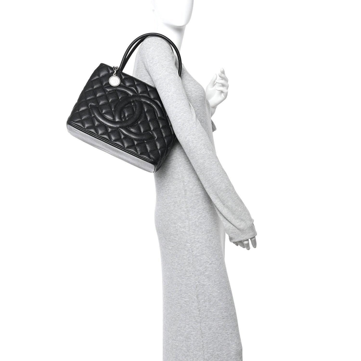 Chanel Caviar Quilted Medallion Tote Black