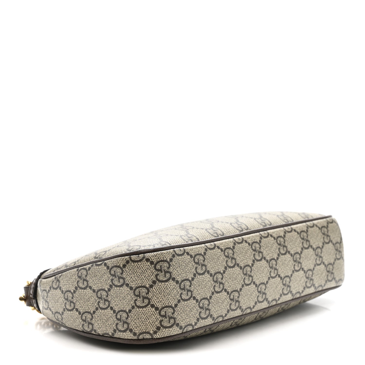 Gucci GG Supreme Monogram Textured Dollar Calfskin Web Small Ophidia GG Handbag Beige Ebony New Acero