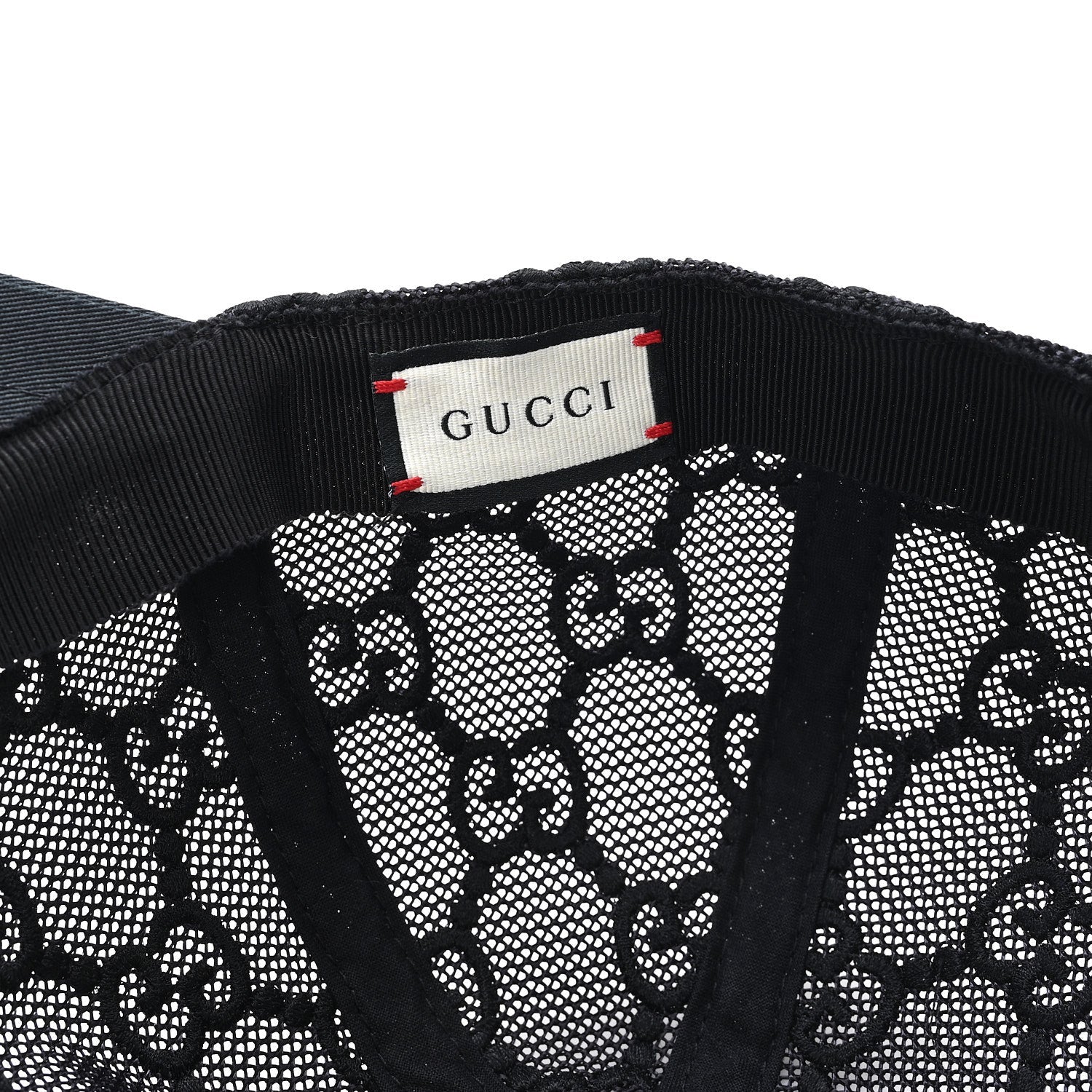 Gucci Mesh GG Monogram Shivali Baseball Hat M Black