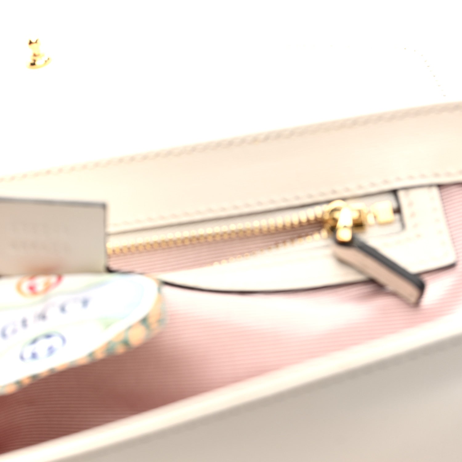 Gucci Vitello Palmellato Lux Crystal Medium Rajah Shoulder Bag Mystic White Multicolor