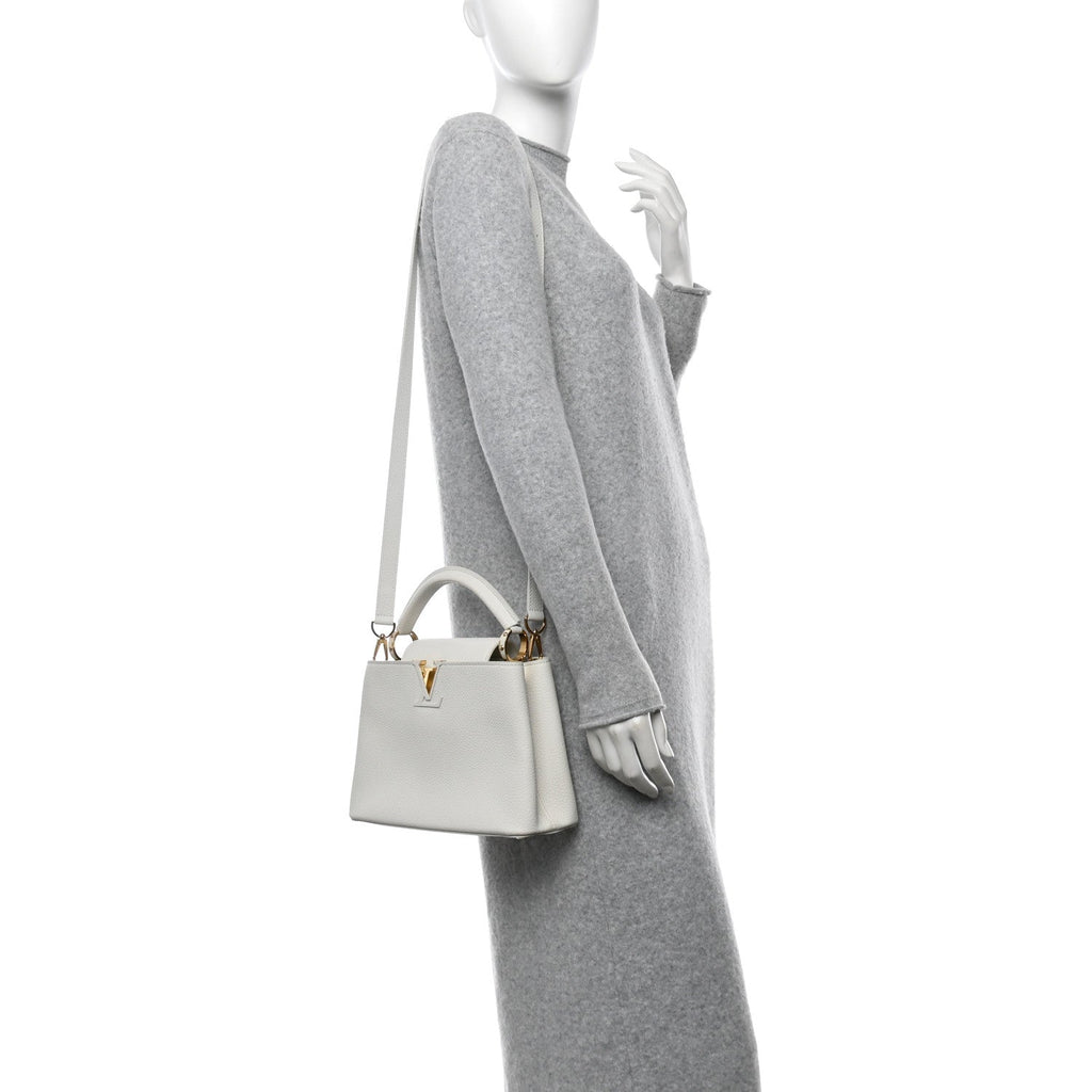 Louis Vuitton Taurillon Capucines BB Blanc Casse