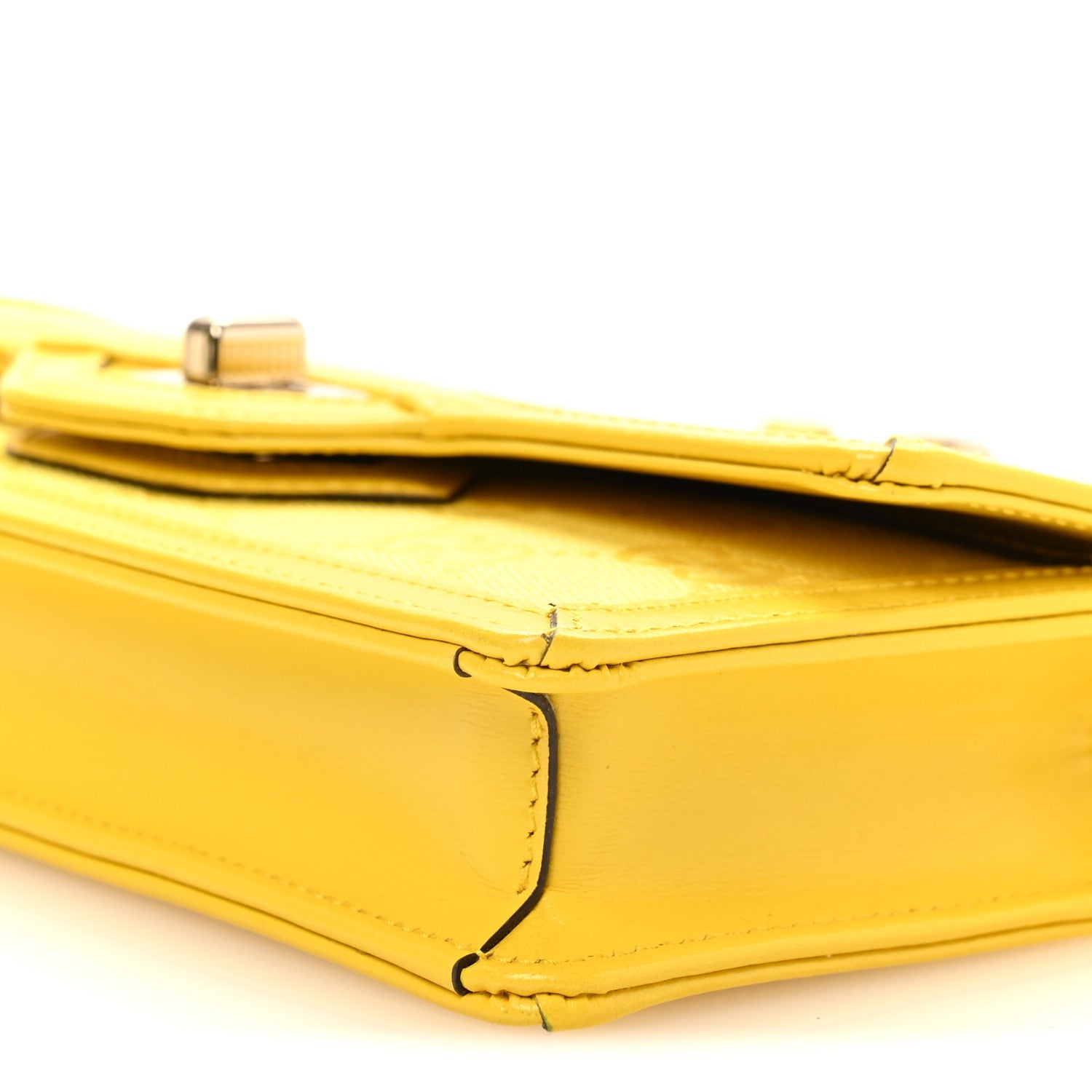Gucci GG Monogram Scratch Lux Calfskin Mini Luce Shoulder Bag Yellow