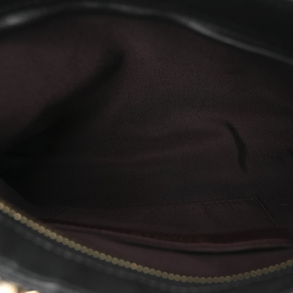 Chanel Lambskin Chain Frame Shoulder Bag Black