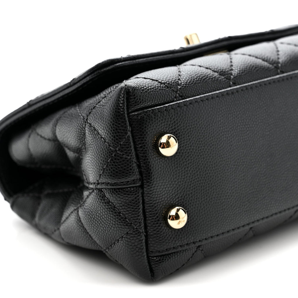 Chanel Caviar Quilted Extra Mini Coco Handle Flap Black