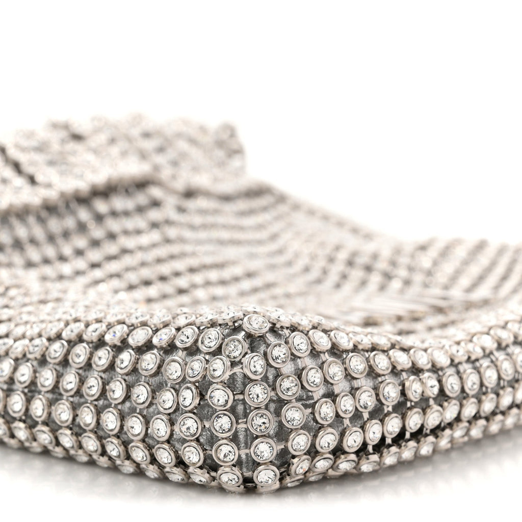 Chanel Crystal Embellished Metallic Lambskin Mini Chanel 22 Silver
