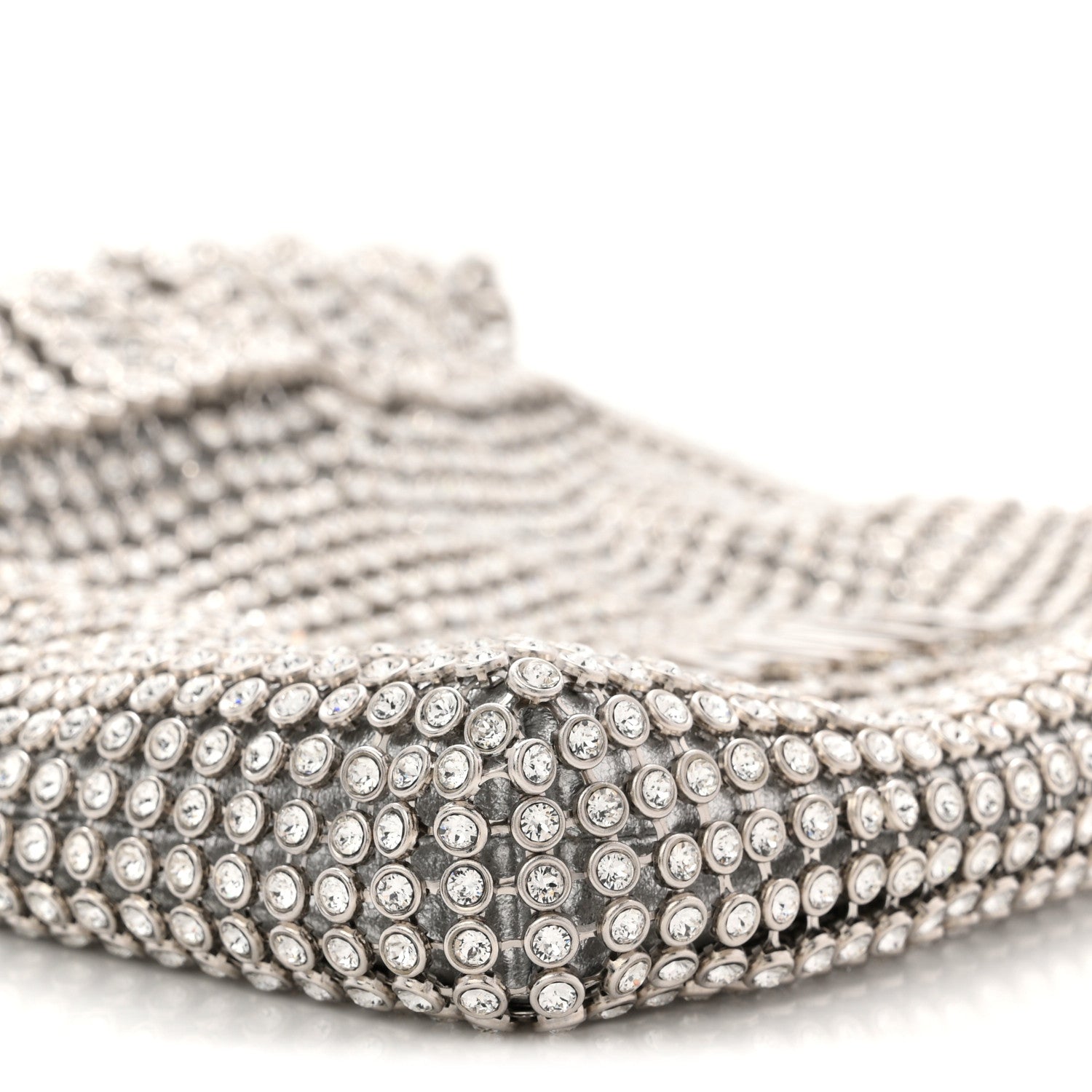 Chanel Crystal Embellished Metallic Lambskin Mini Chanel 22 Silver