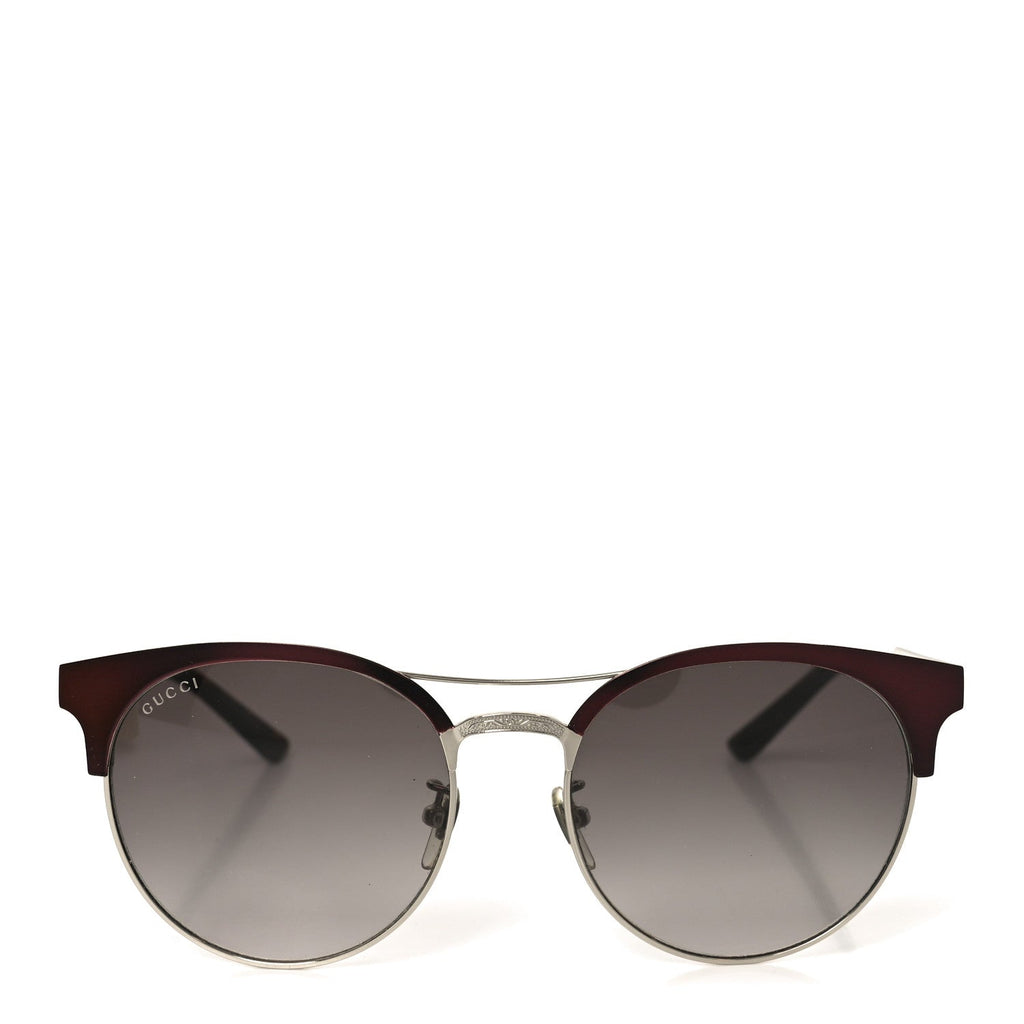 Gucci Round Metal GG0075SK Sunglasses Red Gold
