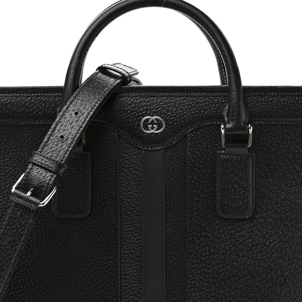 Gucci Dollar Pigprint Koi Calfskin Interlocking G Tote Bag Black