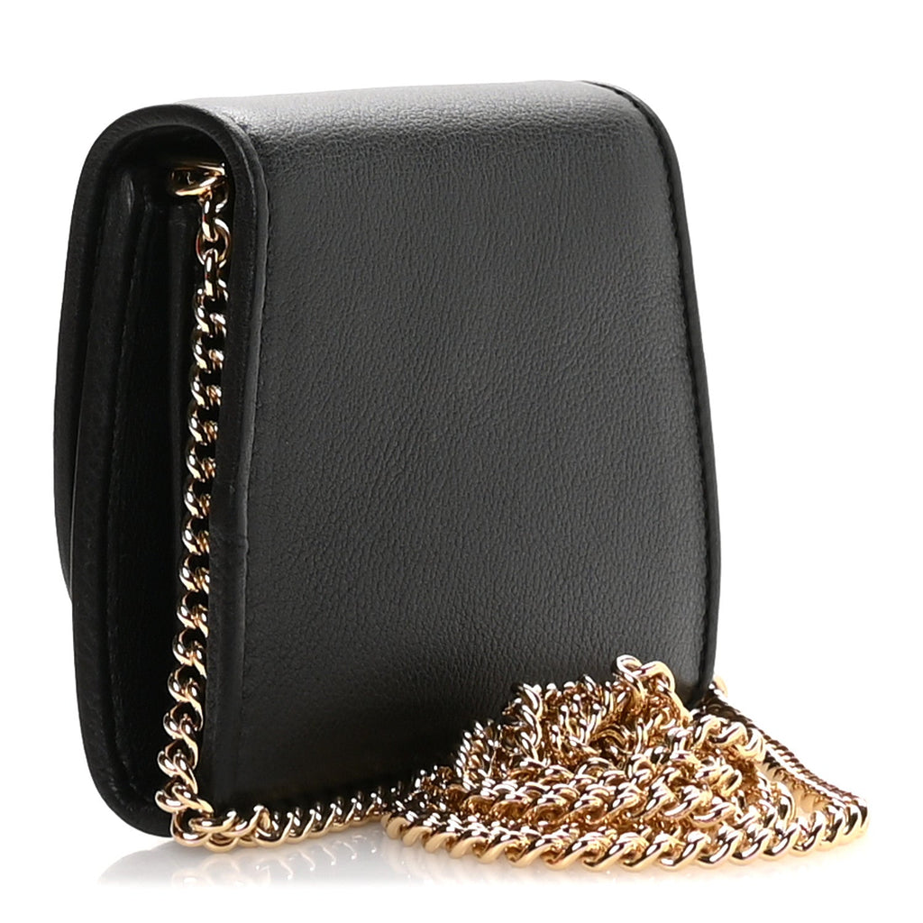 Gucci Roxy Calfskin Medium Blondie Chain Wallet Black