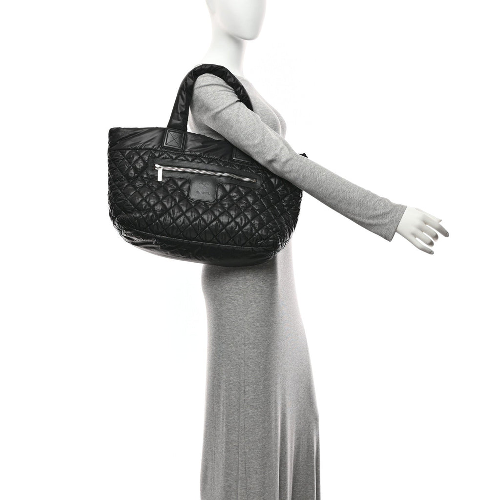 Chanel Nylon Quilted Large Coco Cocoon Tote Black