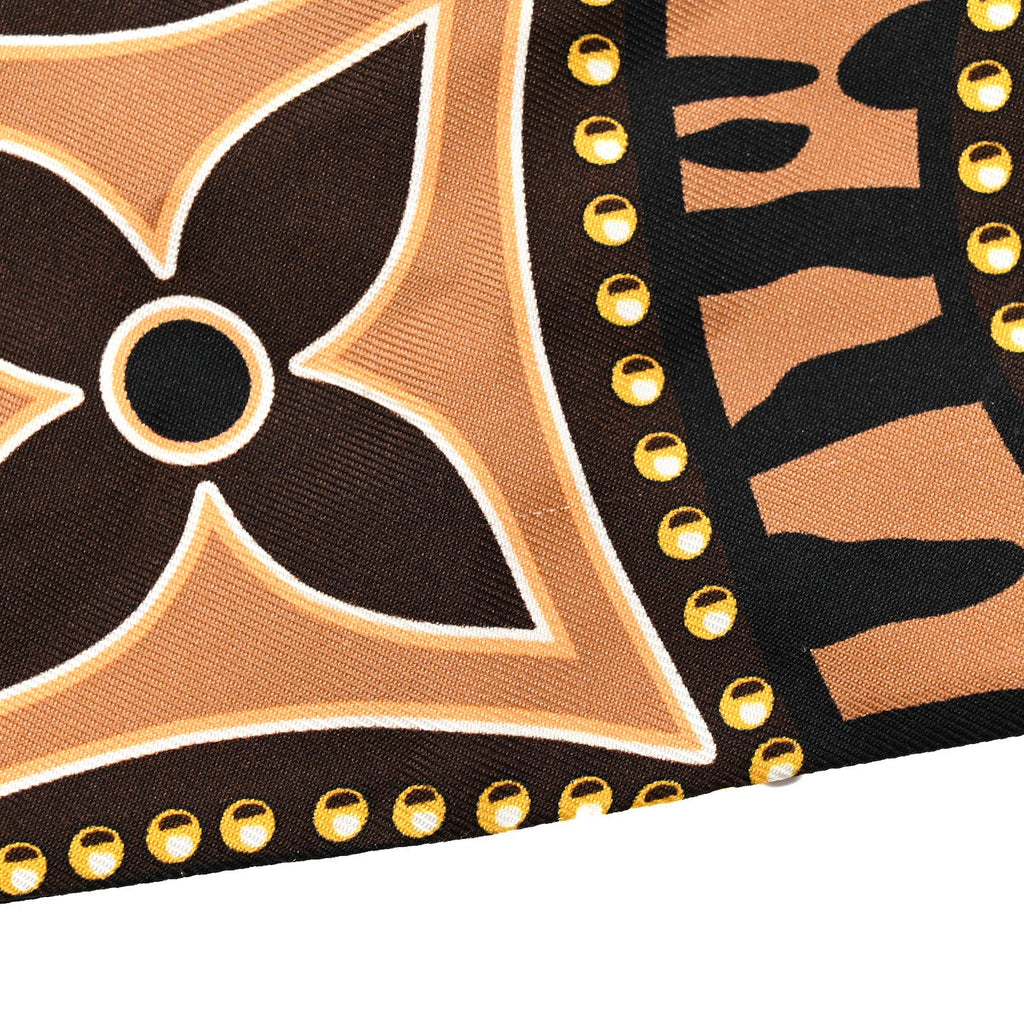 Louis Vuitton Silk Monogram LV World Bandeau Brown