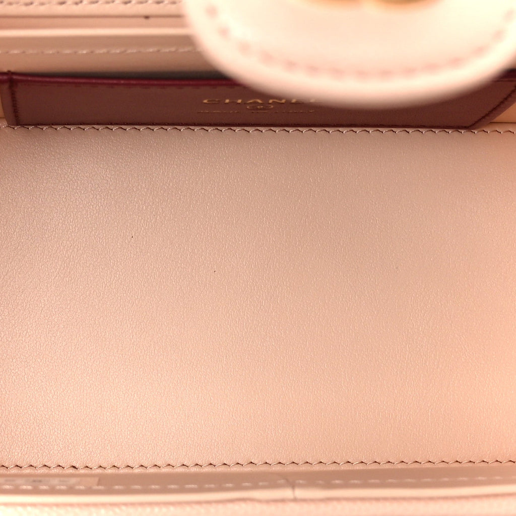 Chanel Shiny Caviar Preppy Coco Long Vanity With Strap Light Pink