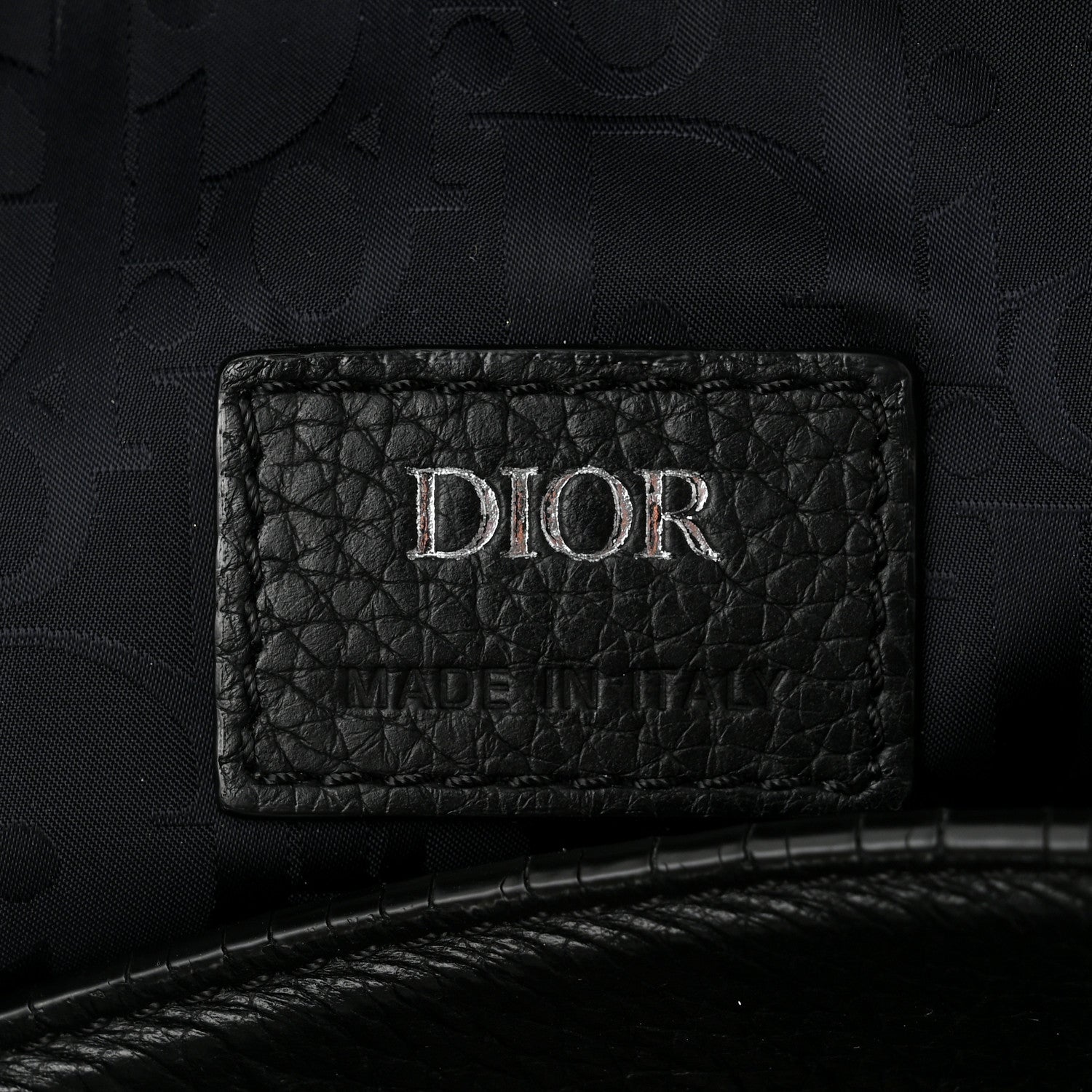 Christian Dior Grained Calfskin Saddle Soft Bag Black