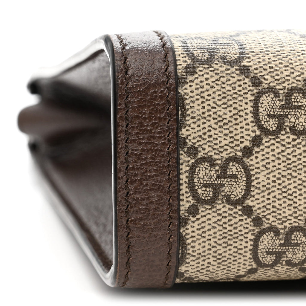 Gucci GG Supreme Monogram Web Ophidia Pouch Brown