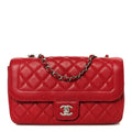 Chanel Lambskin Medium Coco Rider Flap Red
