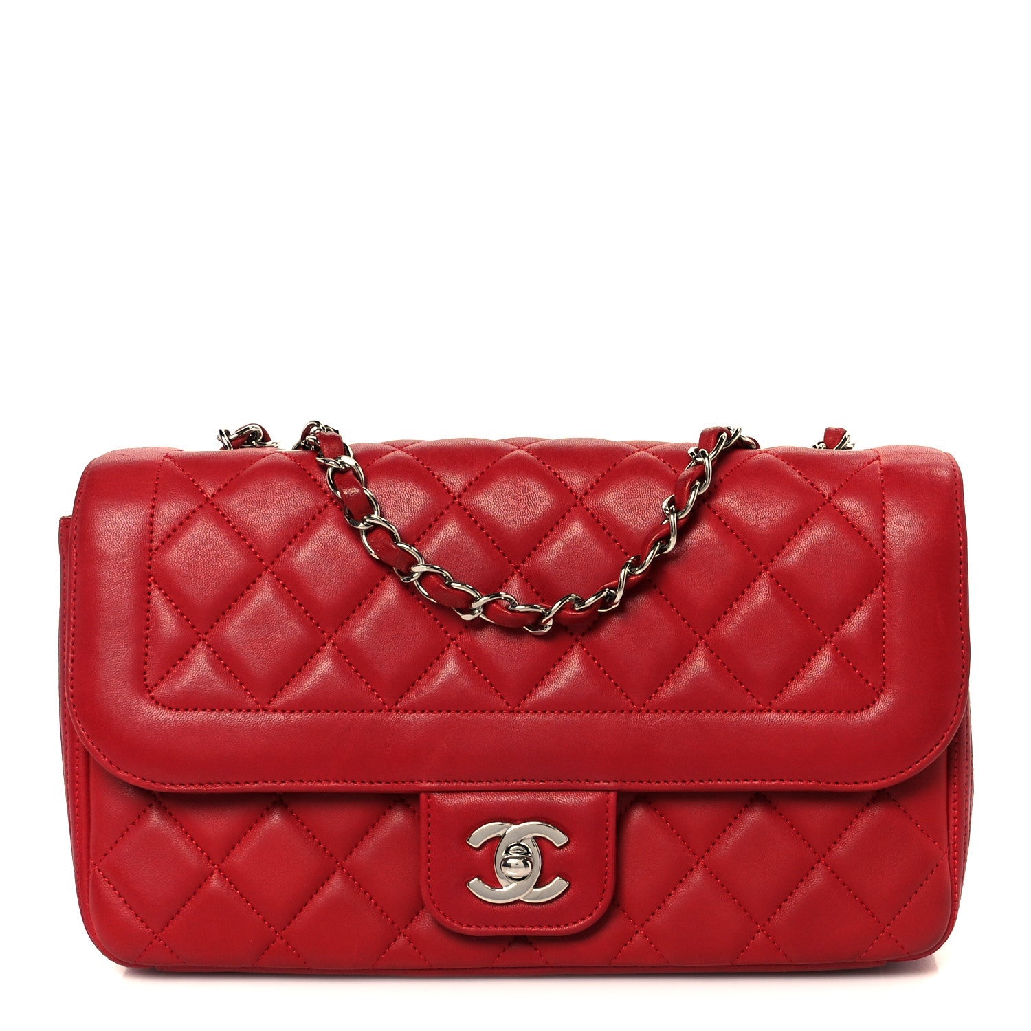 Chanel Lambskin Medium Coco Rider Flap Red