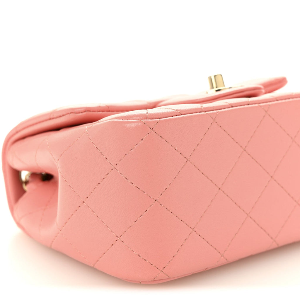 Chanel Lambskin Quilted Mini Square Flap Pink