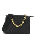 Louis Vuitton Lambskin Embossed Monogram Coussin PM Black
