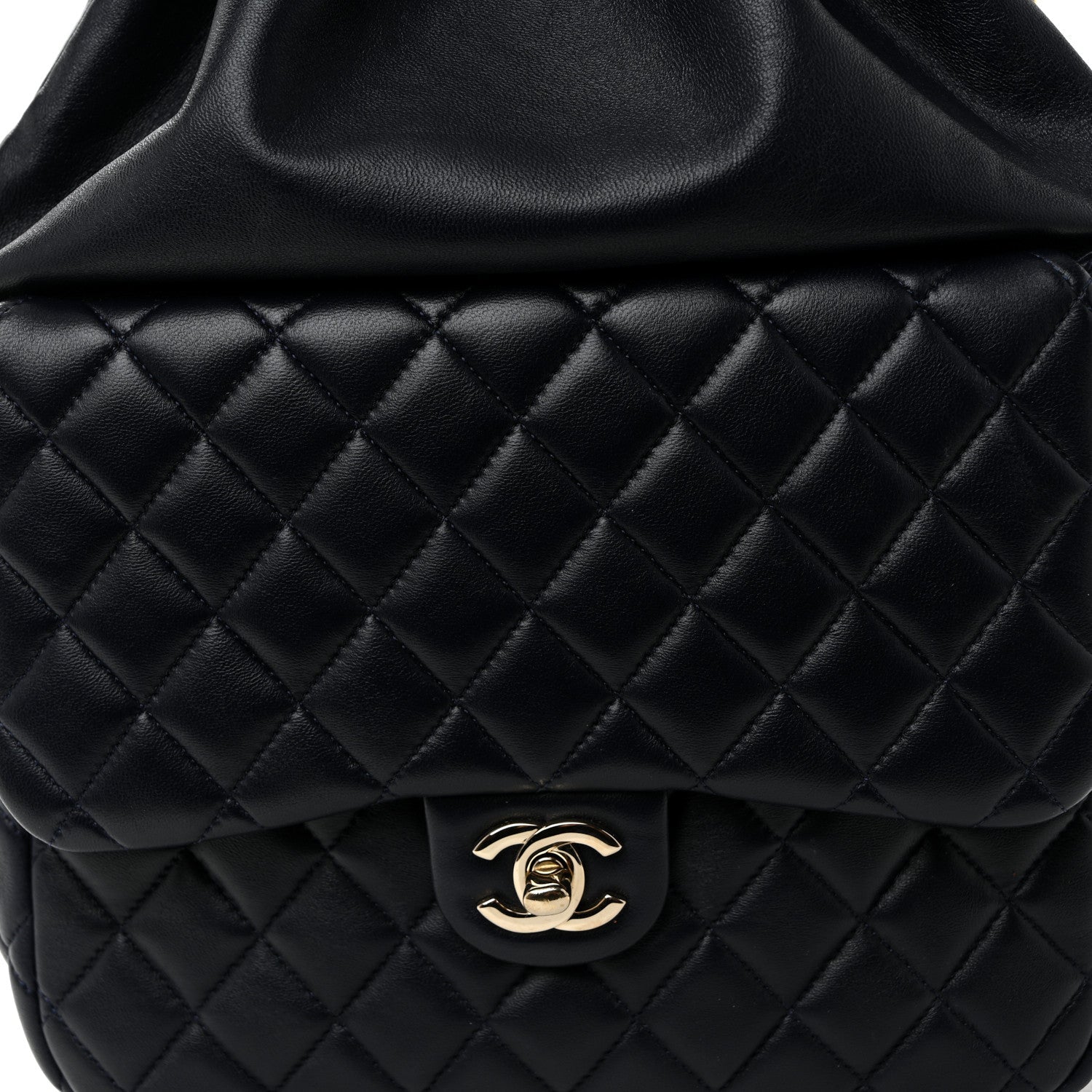 Chanel Lambskin Quilted Large In Seoul Backpack Navy