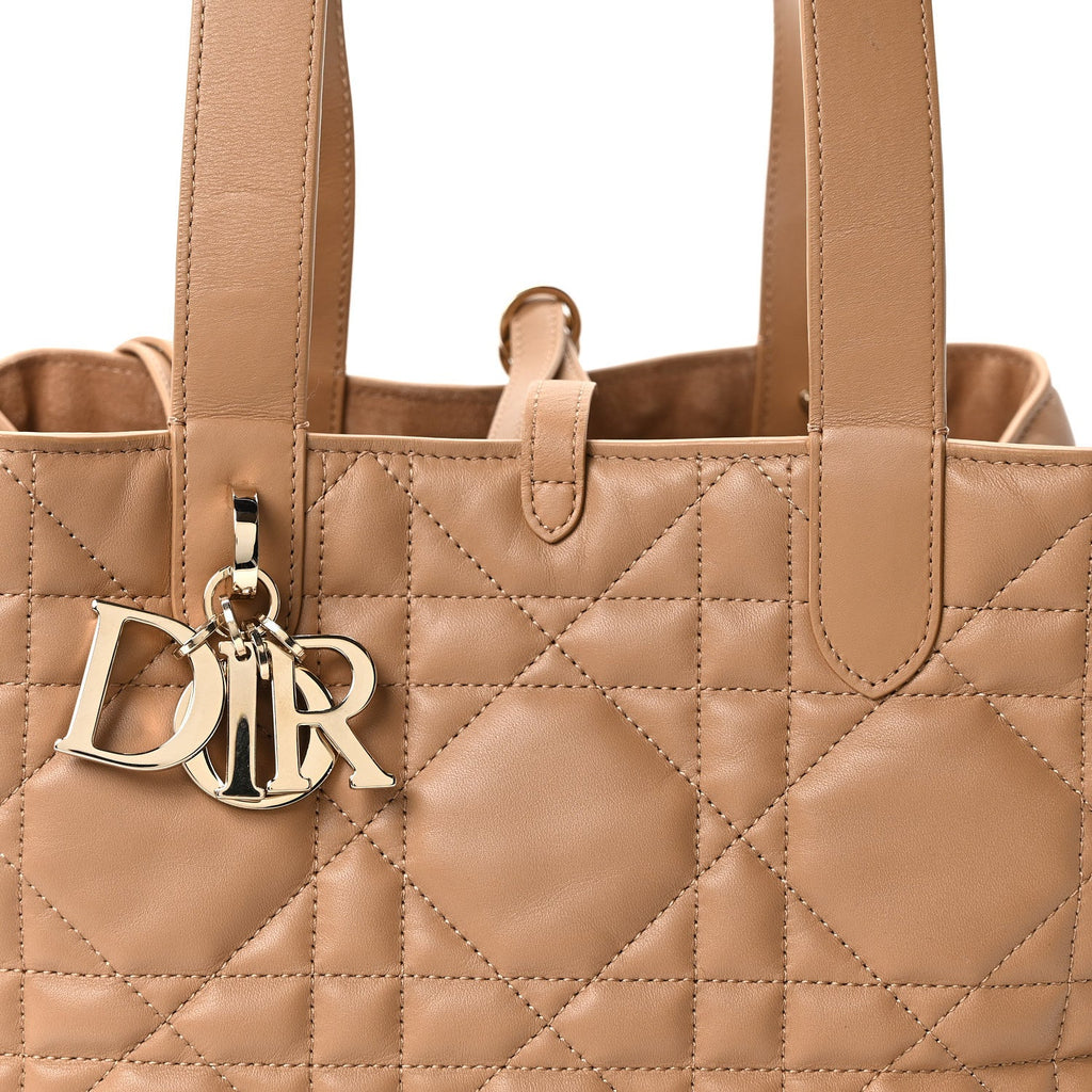 Christian Dior Calfskin Macrocannage Medium Toujour Powder Tan