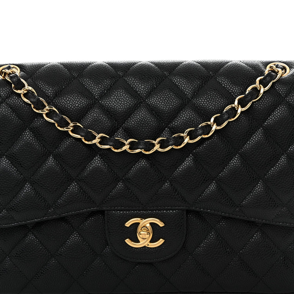 Chanel Caviar Quilted Jumbo Double Flap Black