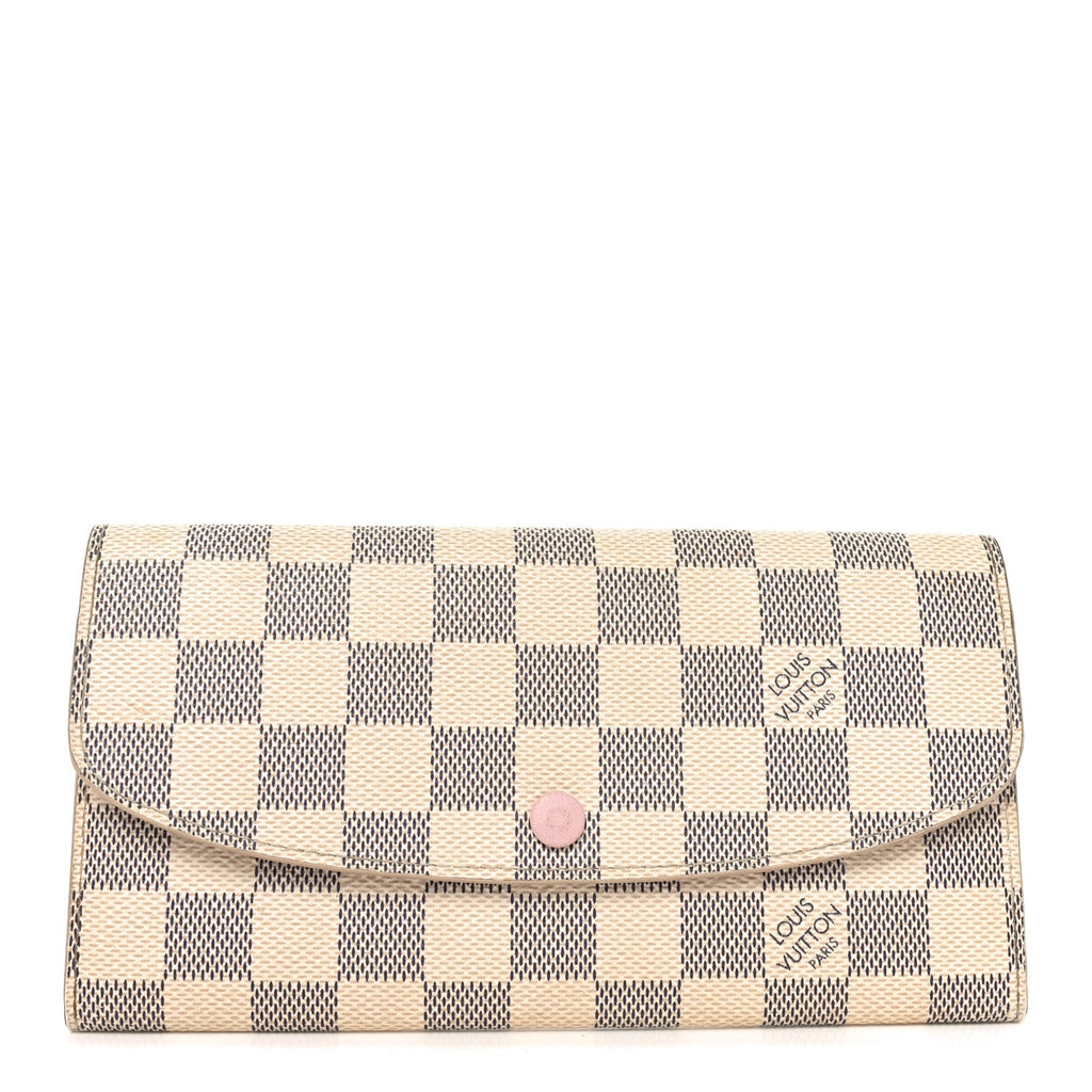 Louis Vuitton Damier Azur Emilie Wallet Rose Ballerine