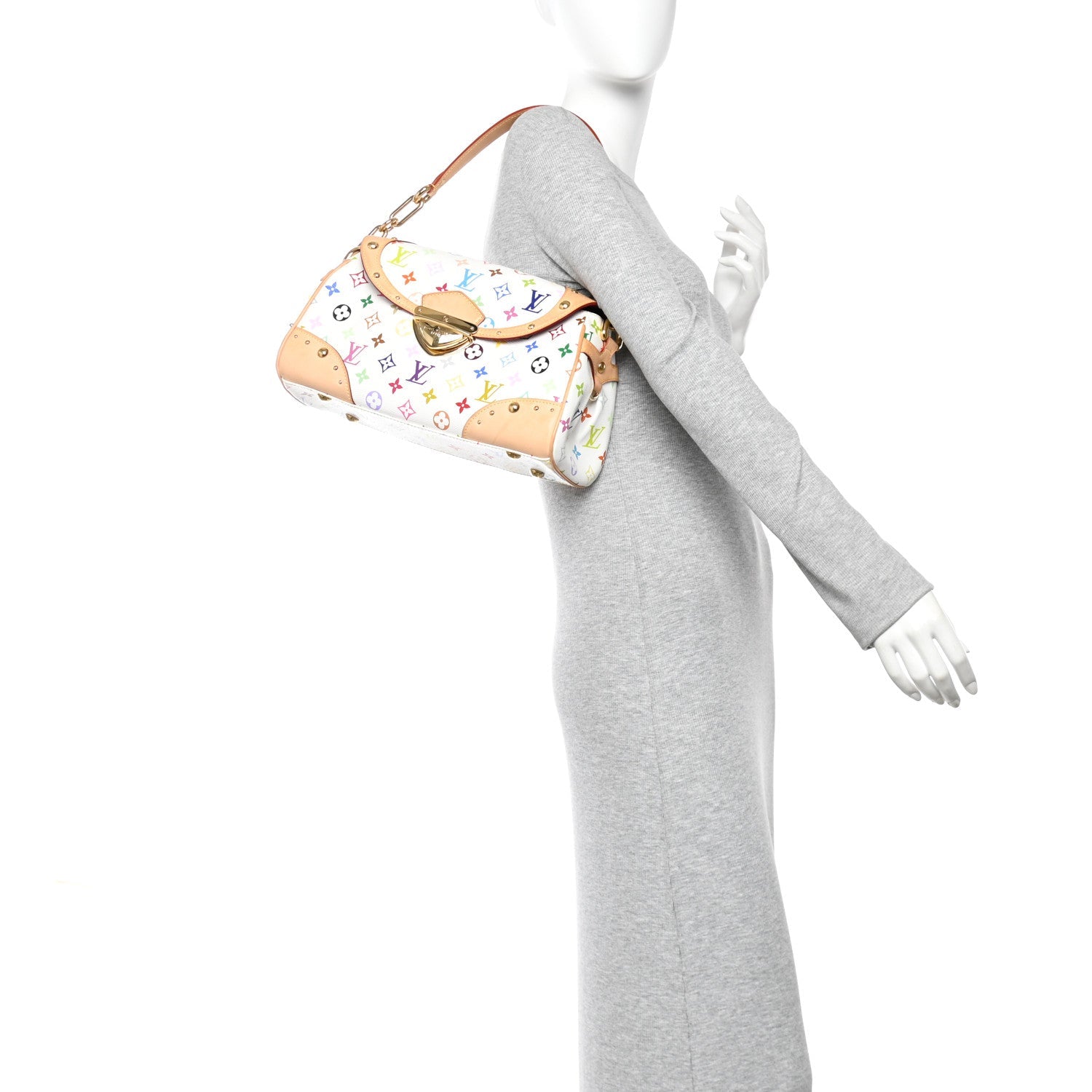 Louis Vuitton Monogram Multicolor Beverly MM White