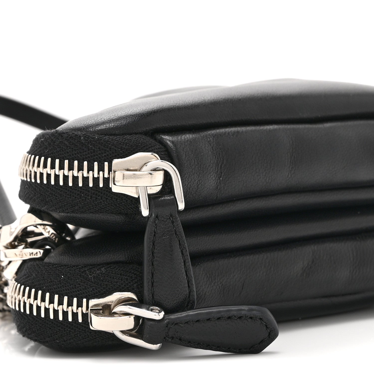 Prada Nappa Soft Padded Mini Triangle Crossbody Pouch Black