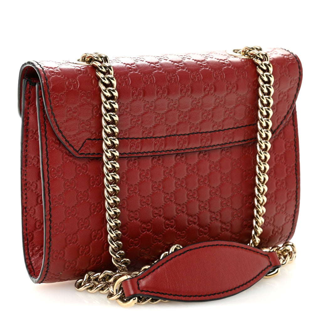 Gucci Soft Microguccissima Mini Emily Chain Shoulder Bag Rosso