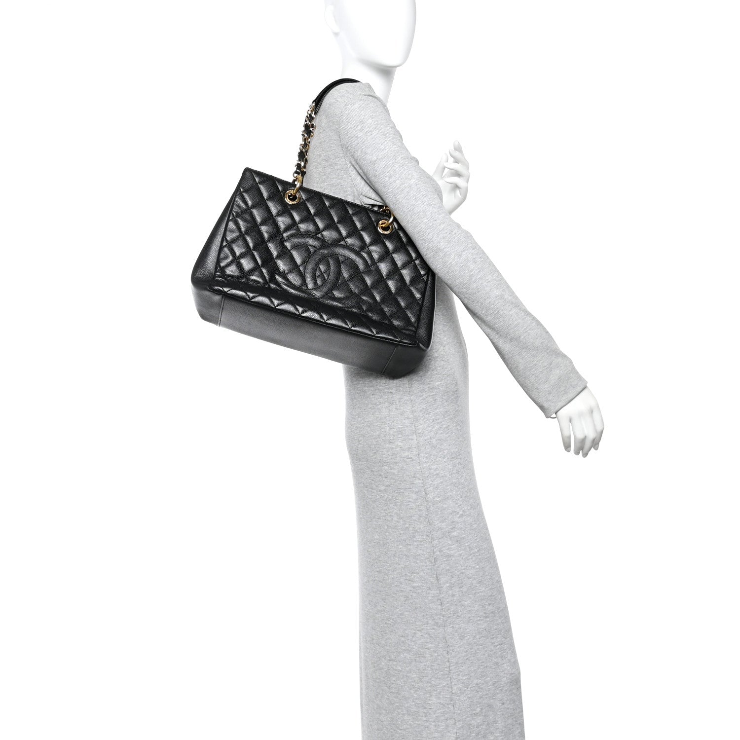Chanel Caviar Quilted Grand Shopping Tote GST Black