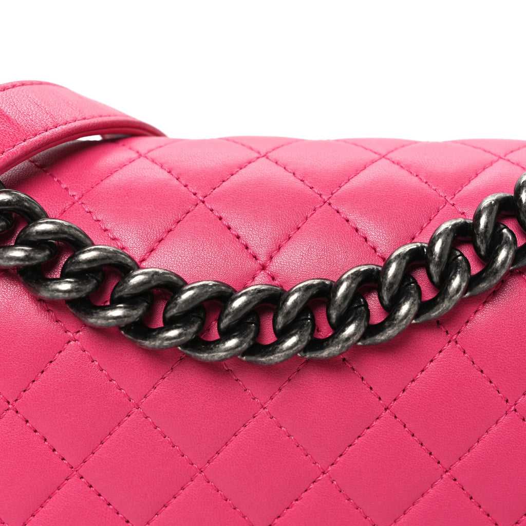 Chanel Lambskin Quilted Medium Boy Flap Pink