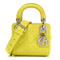 Christian Dior Lambskin Cannage Nano Lady Dior Acid
