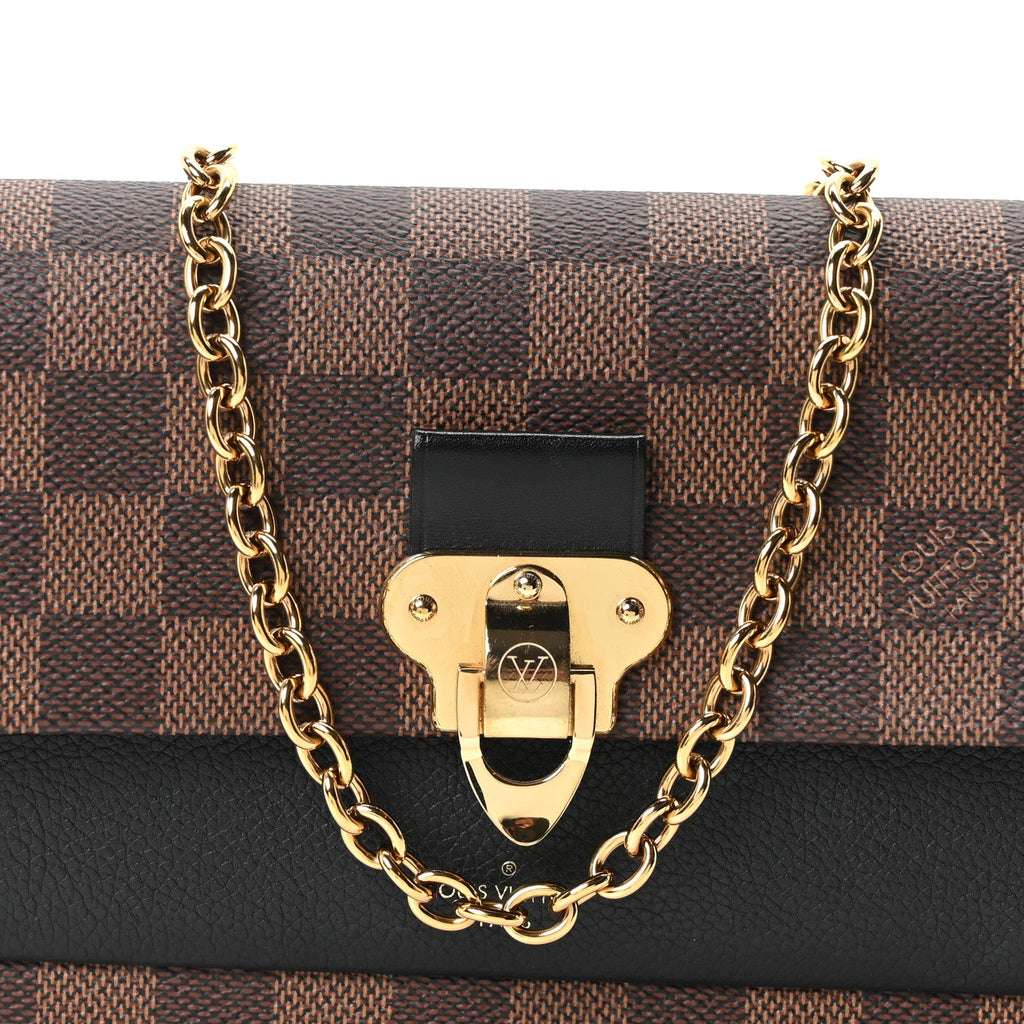 Louis Vuitton Damier Ebene Vavin Chain Wallet Black