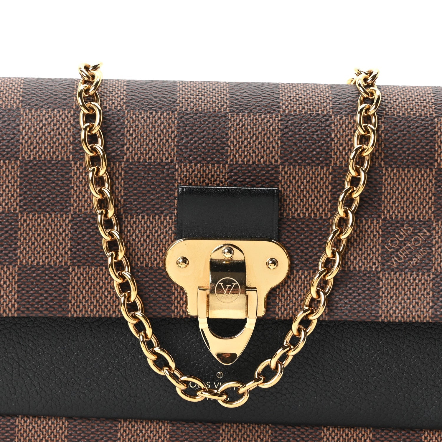 Louis Vuitton Damier Ebene Vavin Chain Wallet Black