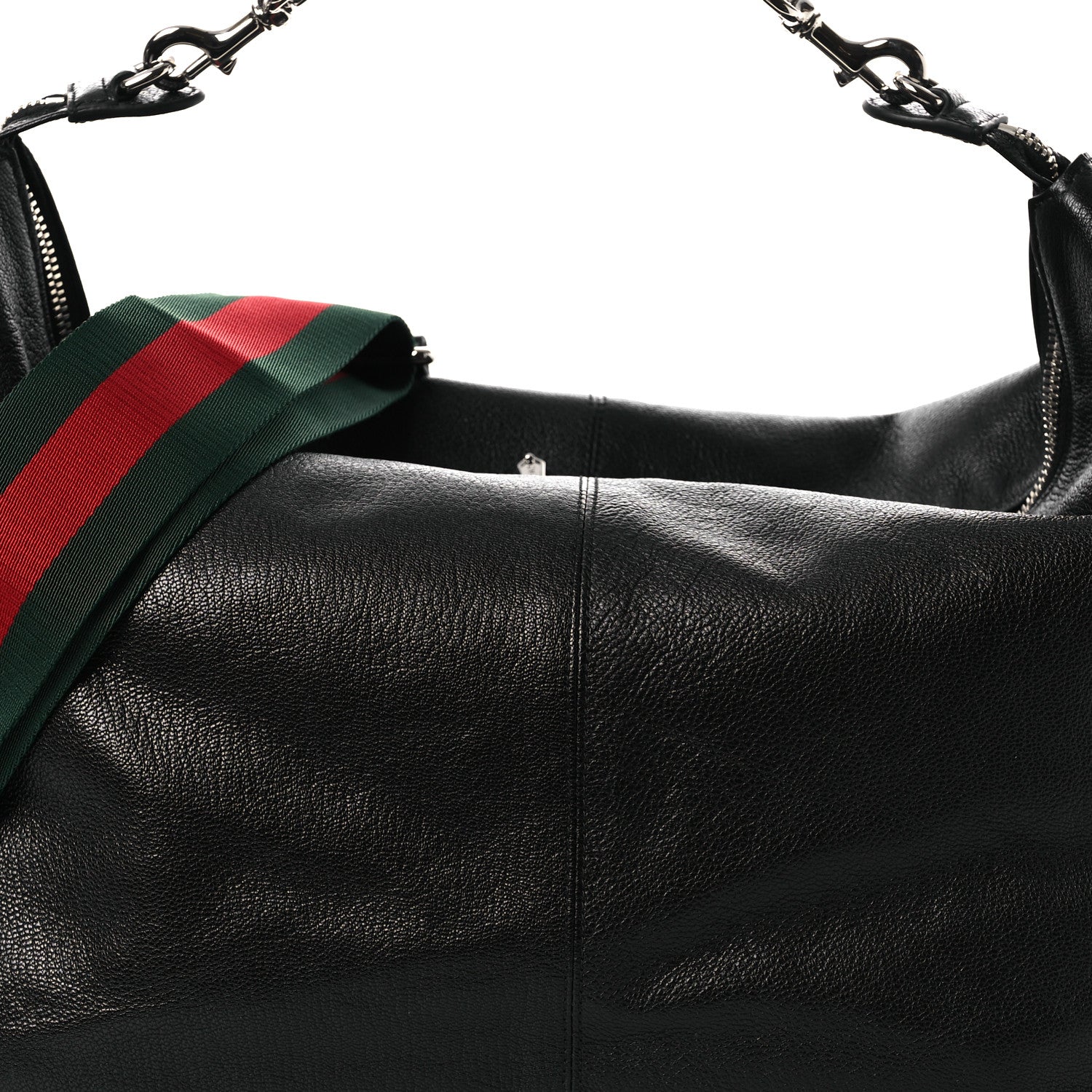 Gucci Grained Calfskin Medium Brea Crossbody Bag Black