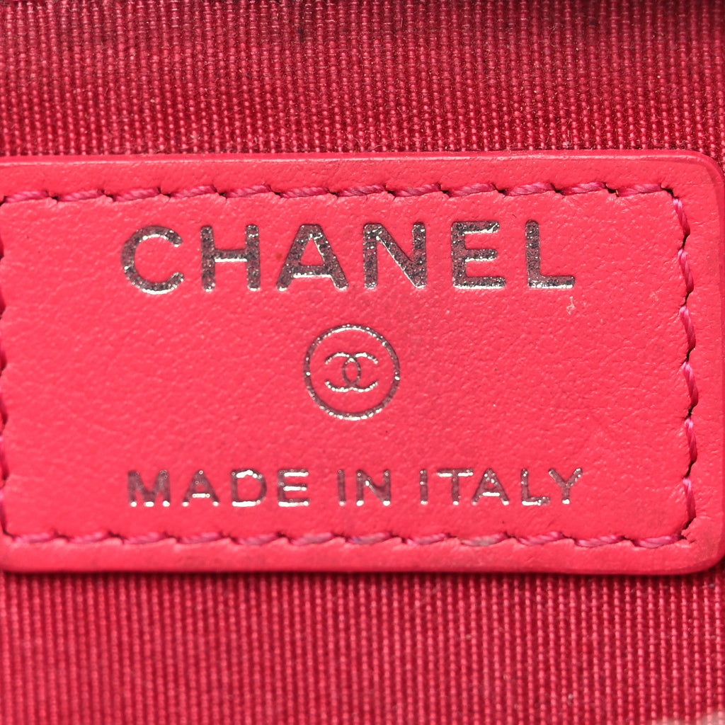Caviar Camellia Embossed Key Holder Case Pink