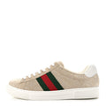 Gucci GG Suede Monogram Web Mens Sneakers 9 Oatmeal Mystic White