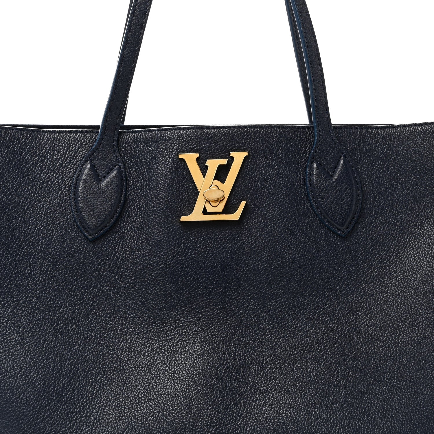 Louis Vuitton Grained Calfskin Lockme Shopper Navy
