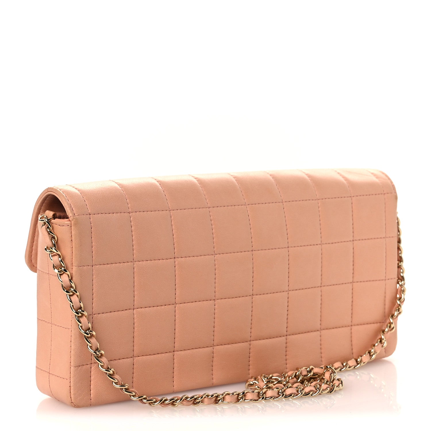 Chanel Lambskin East West Chocolate Bar Flap Light Orange