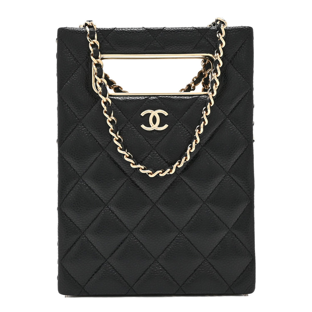 Chanel Caviar Quilted Evening Box Bag Black