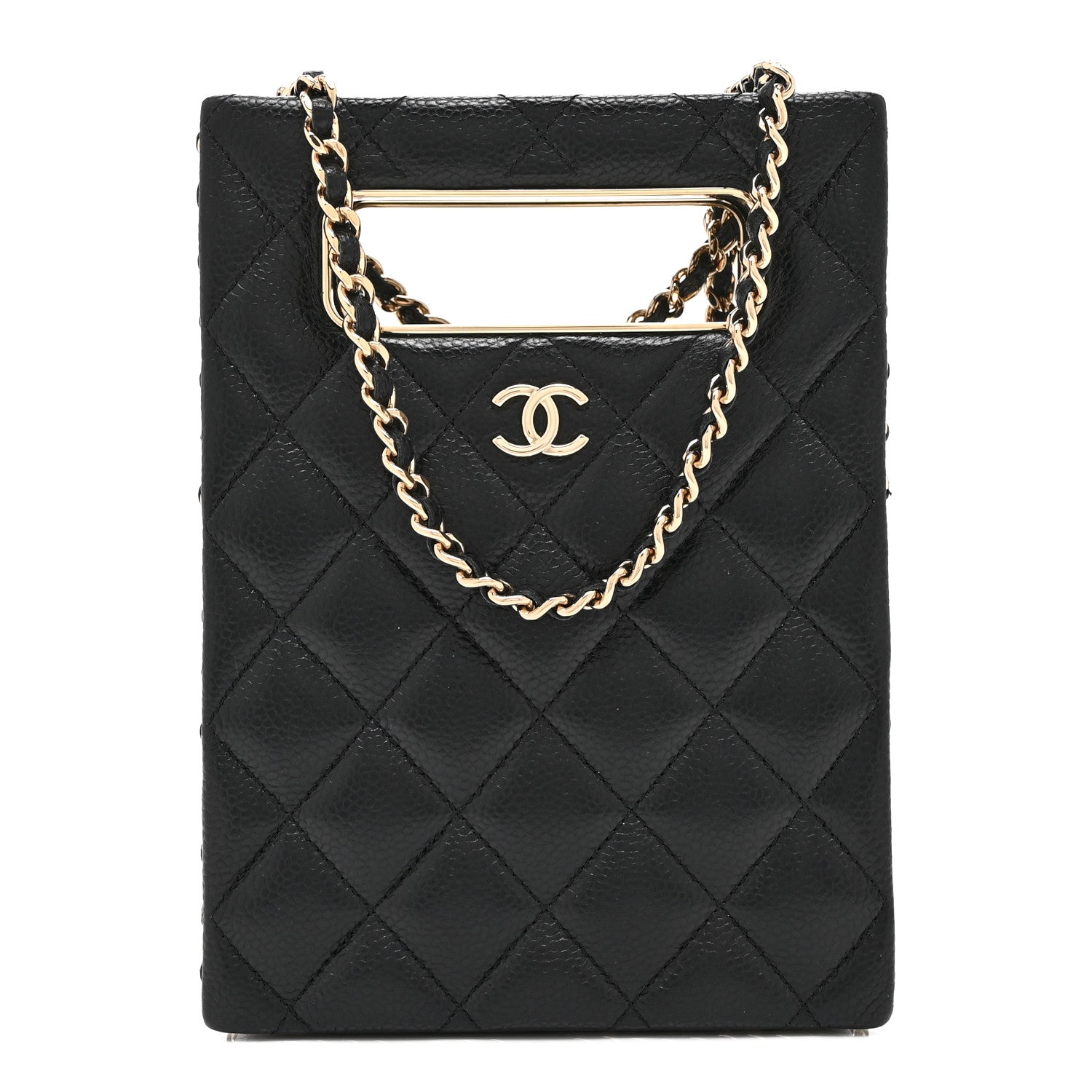 Chanel Caviar Quilted Evening Box Bag Black