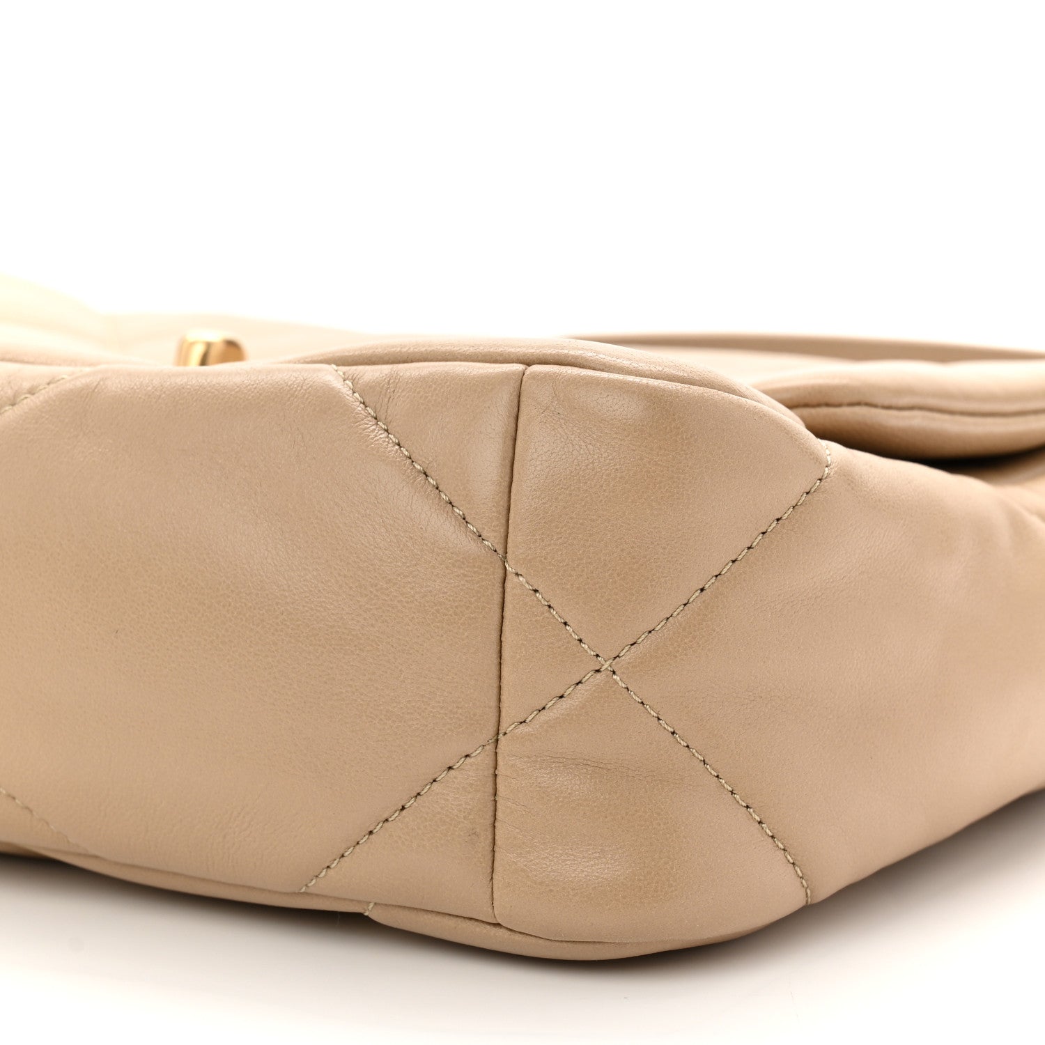 Chanel Lambskin Quilted Medium Chanel 19 Flap Dark Beige